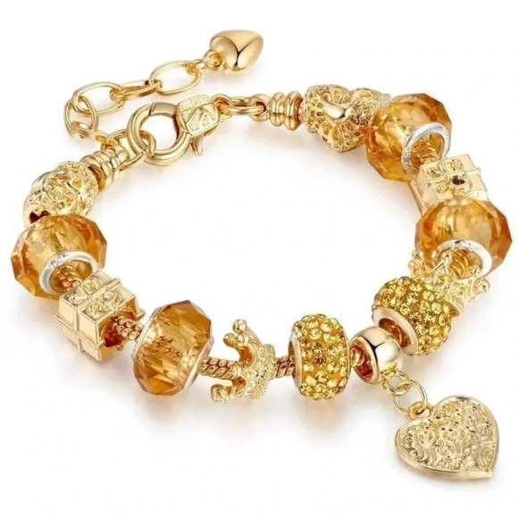 BEAUTIFUL HEART BEEDS CHARM BRACELET - Picture 4 of 4